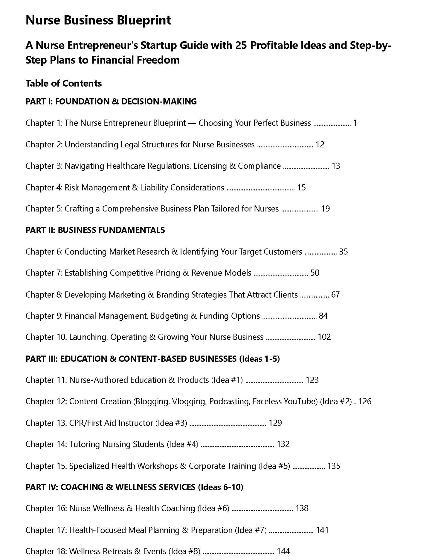 Nurse Business Blueprint