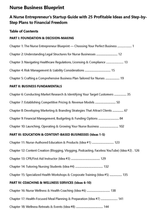 Nurse Business Blueprint